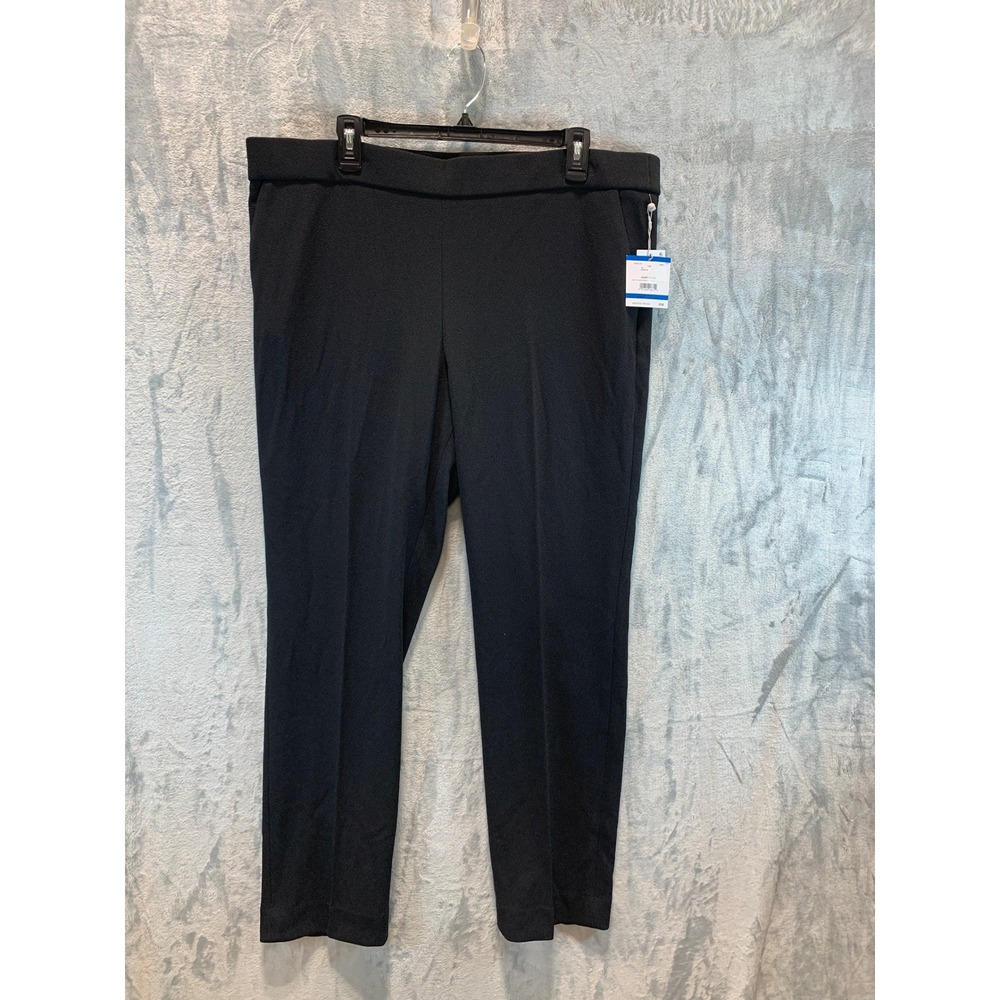 Kasper Womens Black Textured Crepe Pull On Dress Pants XL 10924325-169